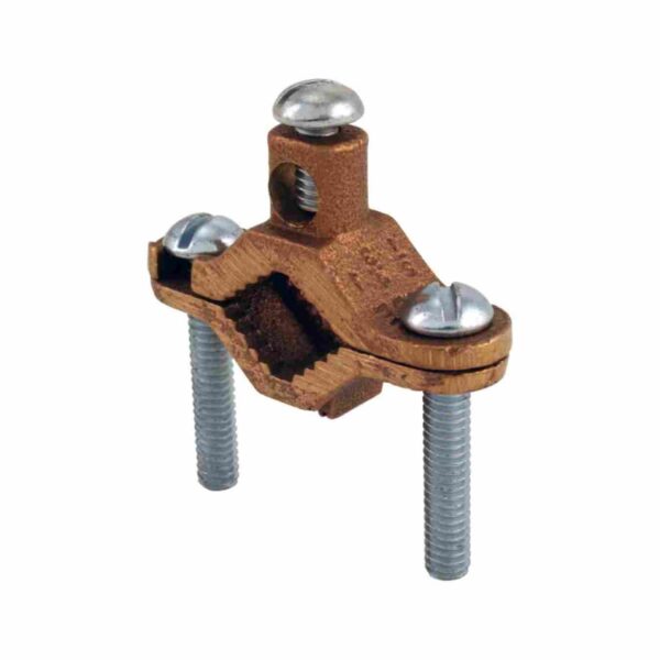 BRONZE BARE GROUND CLAMPS - STEEL SCREW