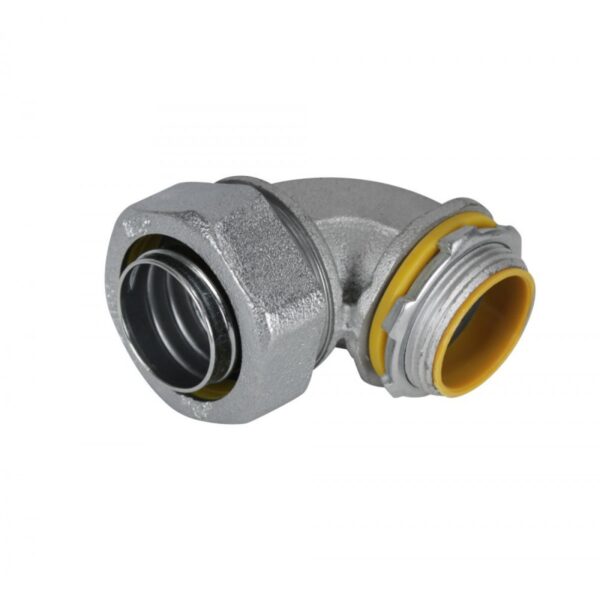 MALLEABLE IRON LIQUID TIGHT CONN. 90 ANGLE INSULATED THROAT