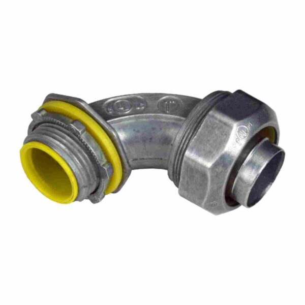 ZINC DIE-CAST LIQUID TIGHT CONN. 90° ANGLE INSULATED THROAT